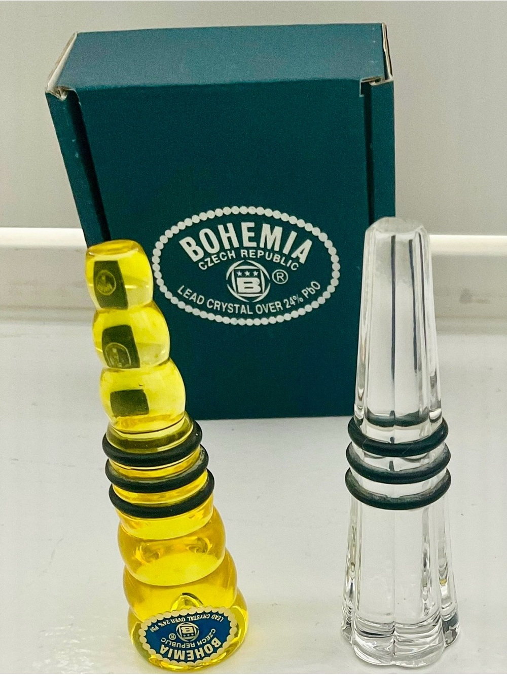 Bohemia Crystal Wine Bottle Stoppers (Pair)